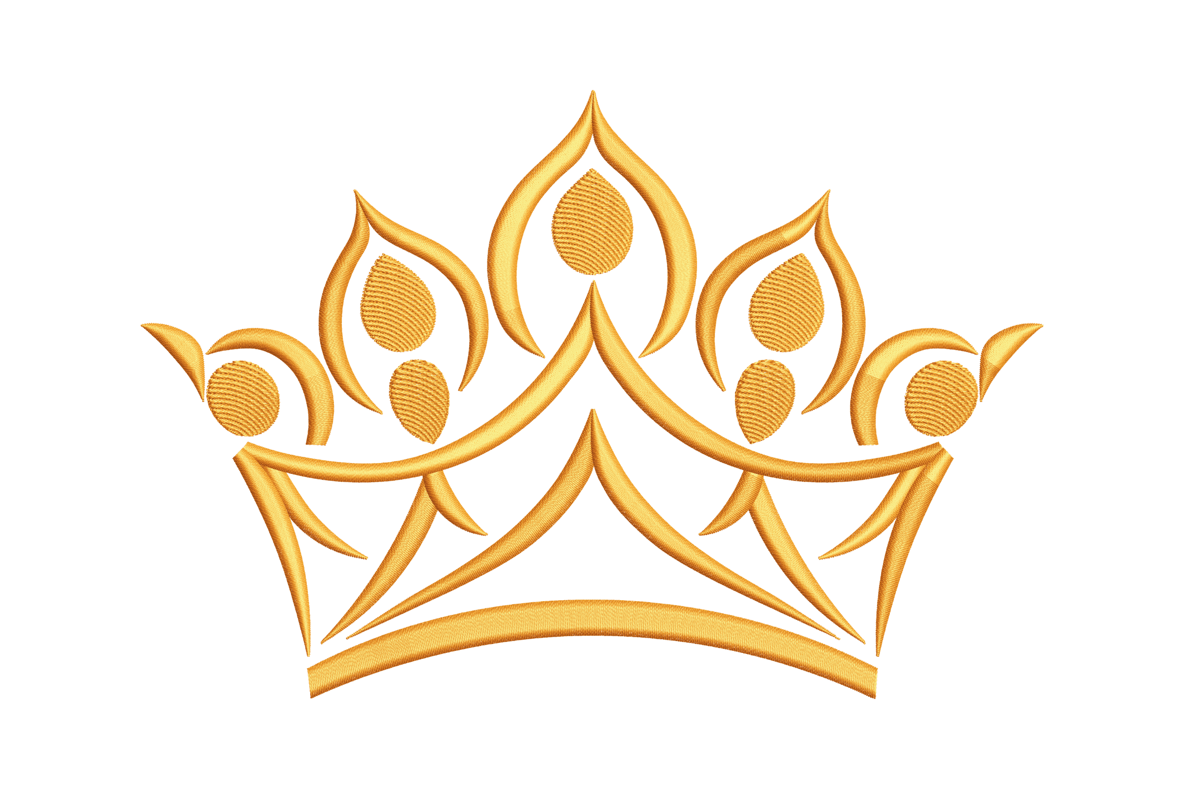 Elegant Princess Crown Line Machine Embroidery Design