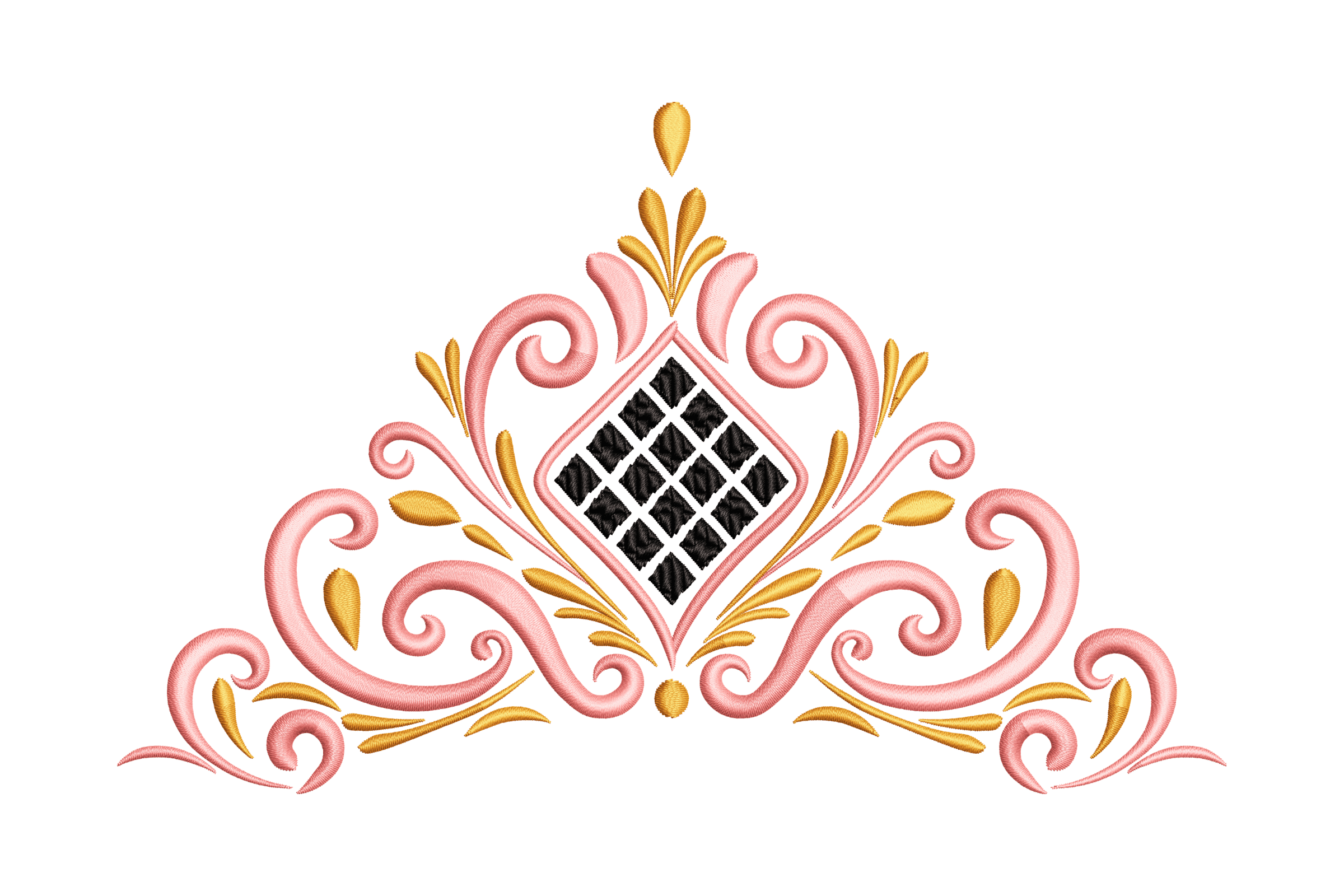 Ornamental Diamond Flourish Machine Embroidery Design