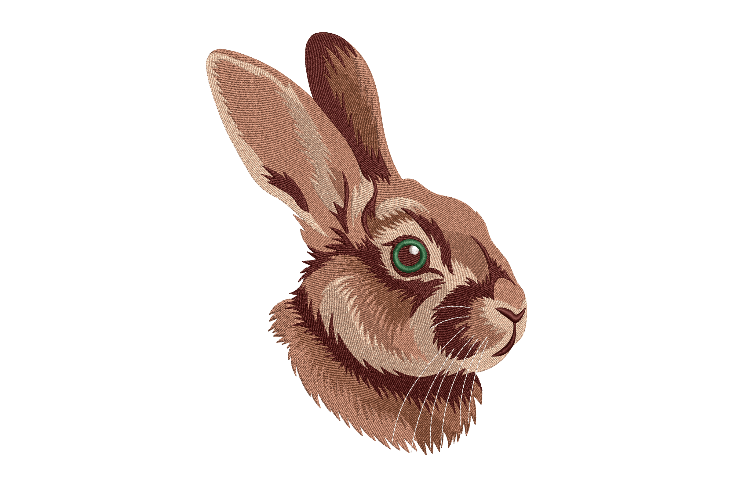 Rabbit Head Realistic Machine Embroidery Design