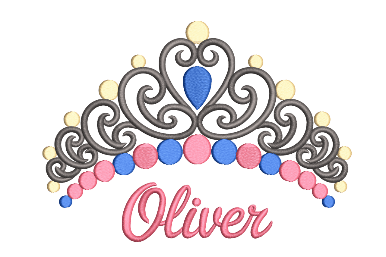 Princess Tiara Name Machine Embroidery Design
