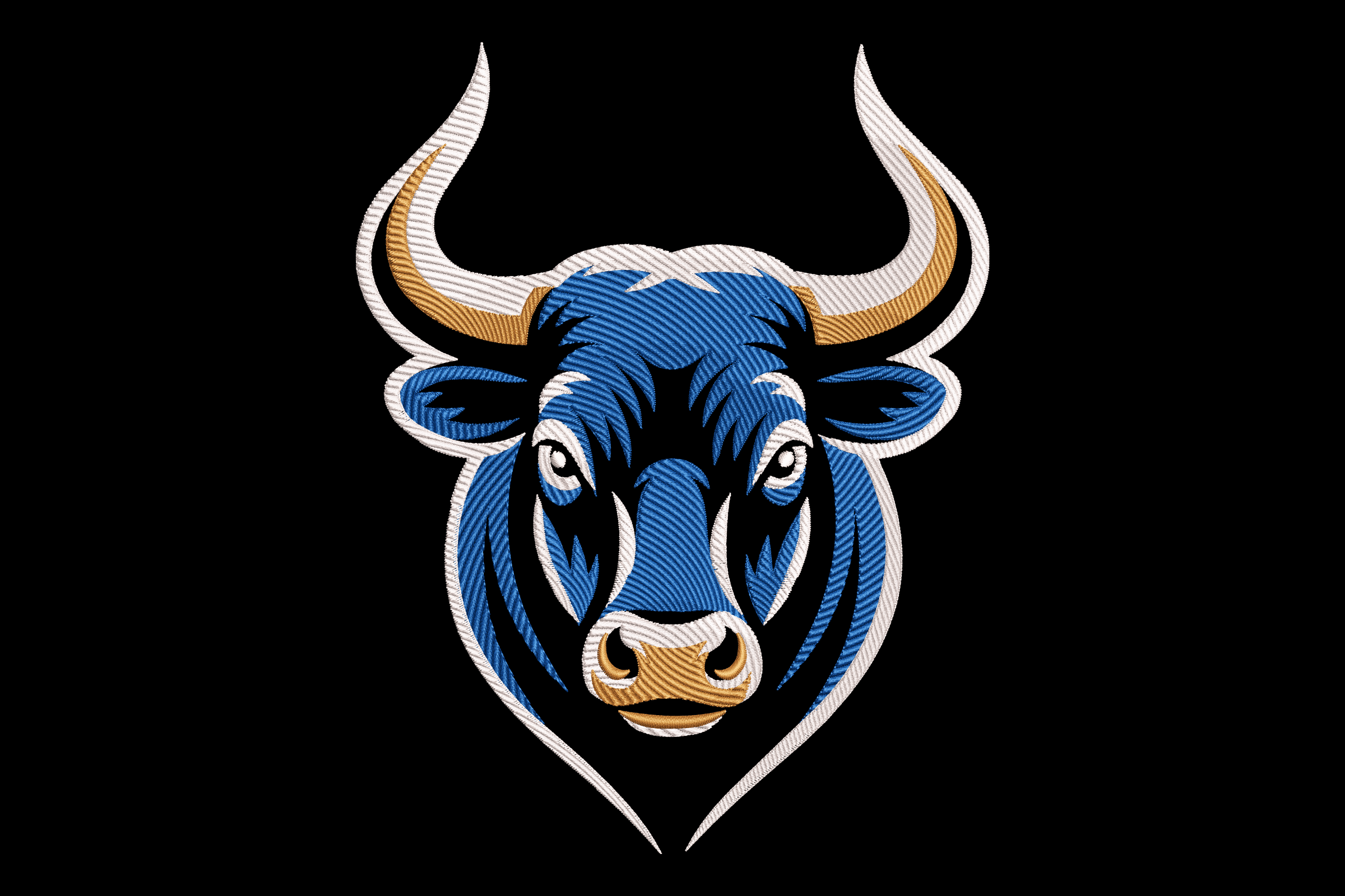 Bull Head Machine Embroidery Design
