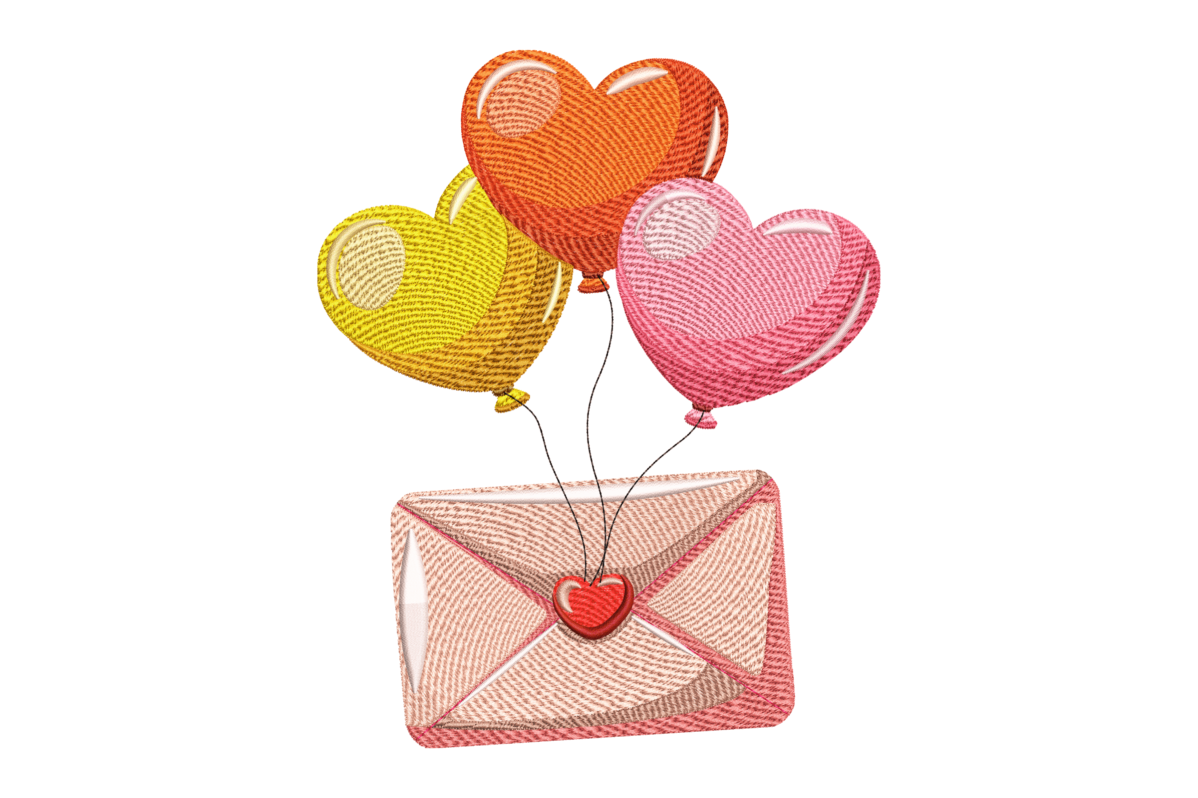 Heart Balloon Love Letter Machine Embroidery Design