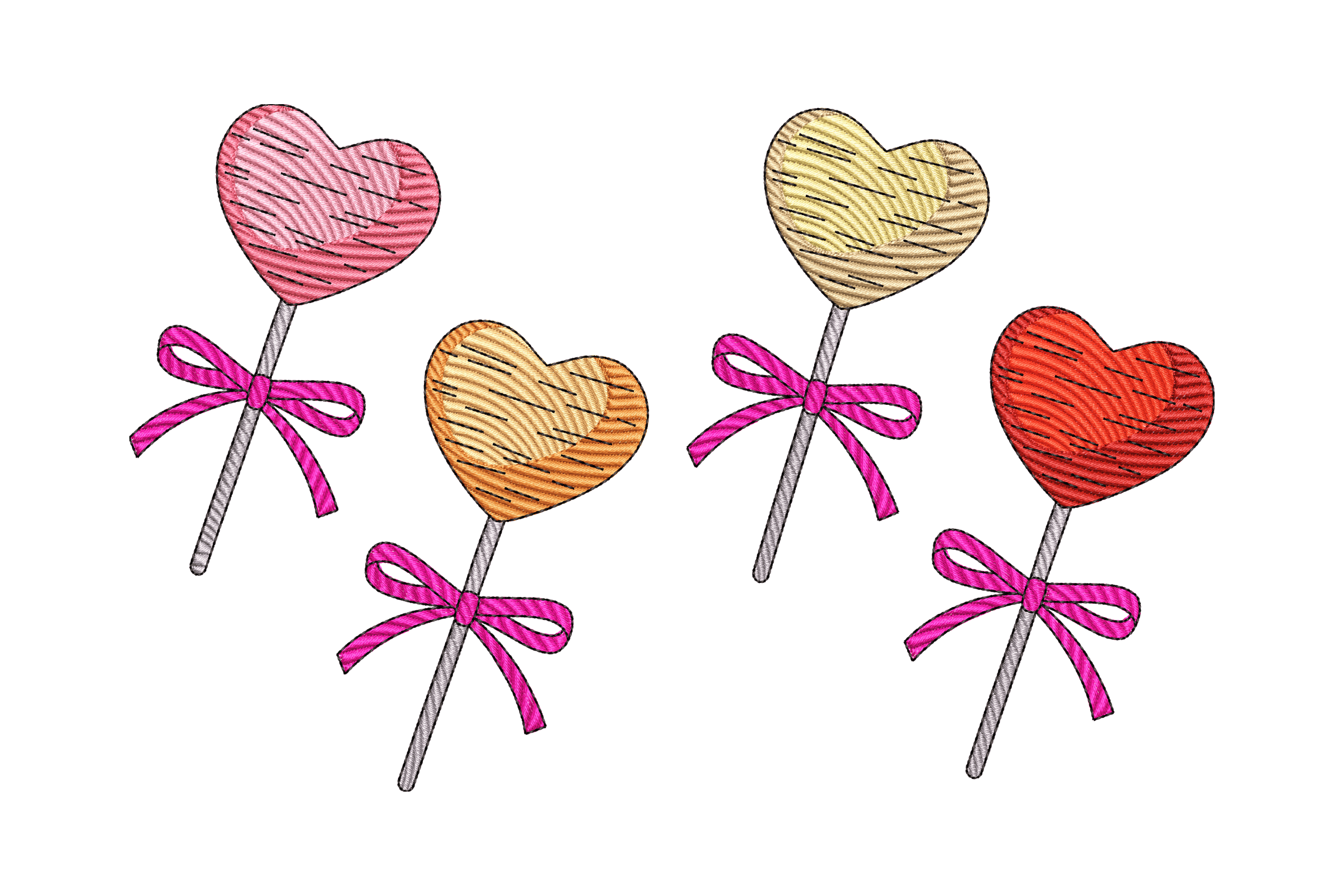 Heart Lollipop Valentine Machine Embroidery Design