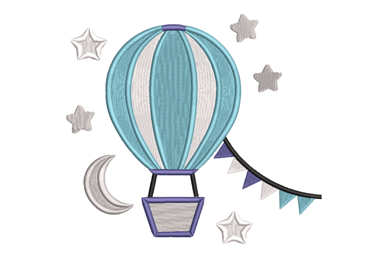 Dreamy Hot Air Balloon Nursery Machine Embroidery Design