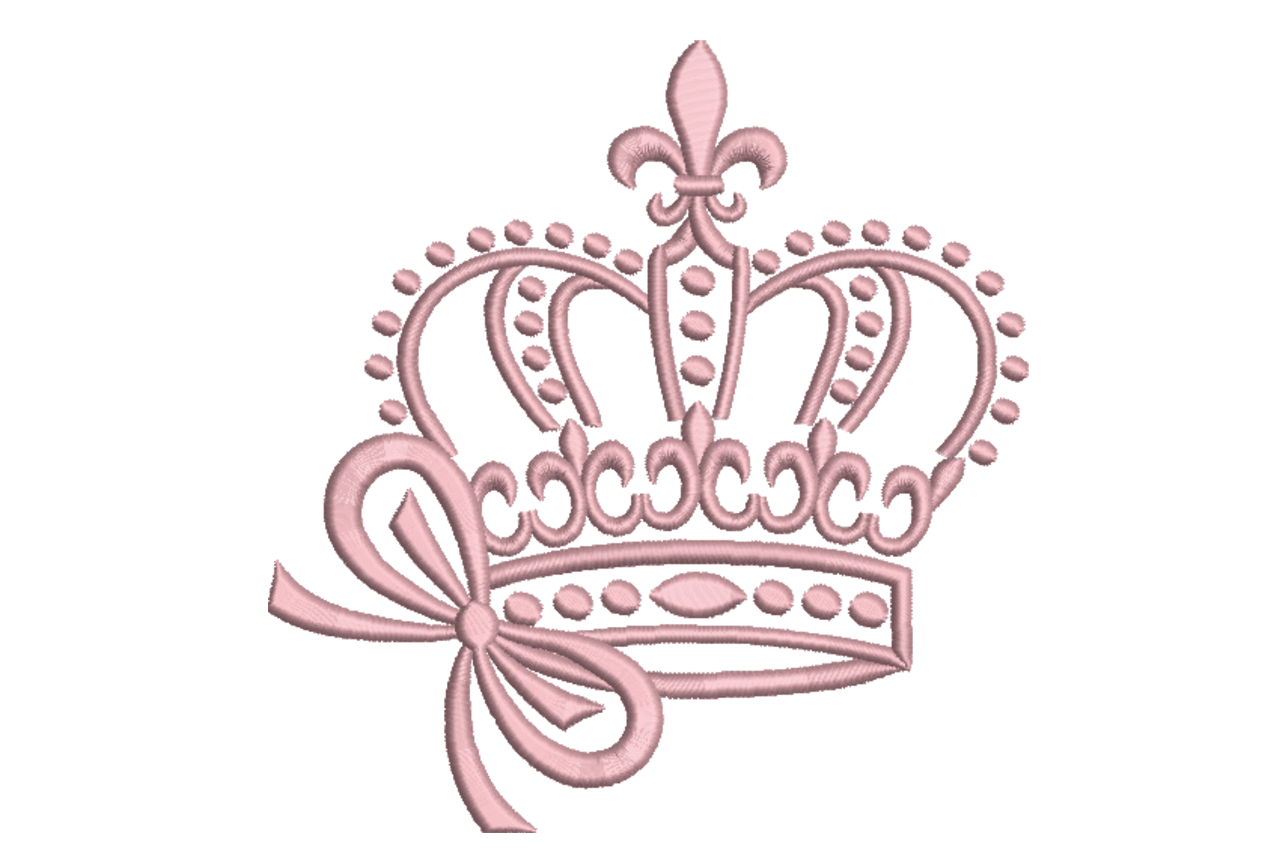 Princess Crown Bow Machine Embroidery Design