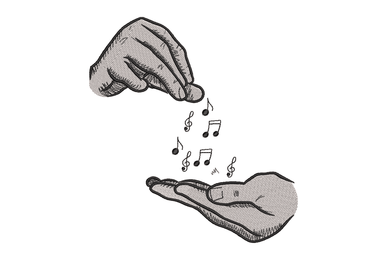 Music In Your Hands Machine Embroidery Design