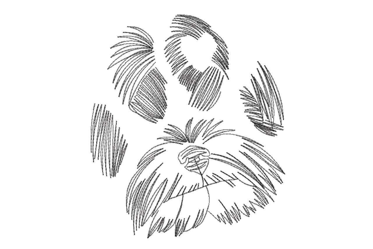 Sketch Style Paw Print Embroidery Design