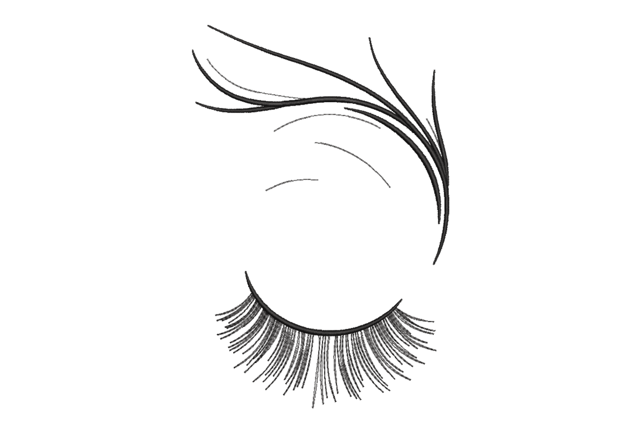 Minimalist Closed Eye Lash Machine Embroidery Design