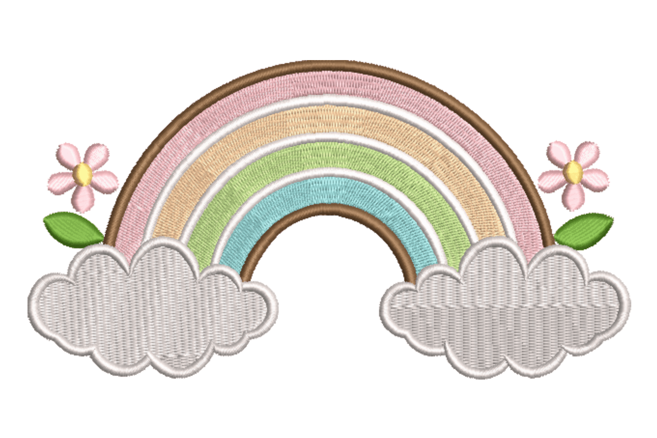 Pastel Rainbow Cloud Machine Embroidery Design