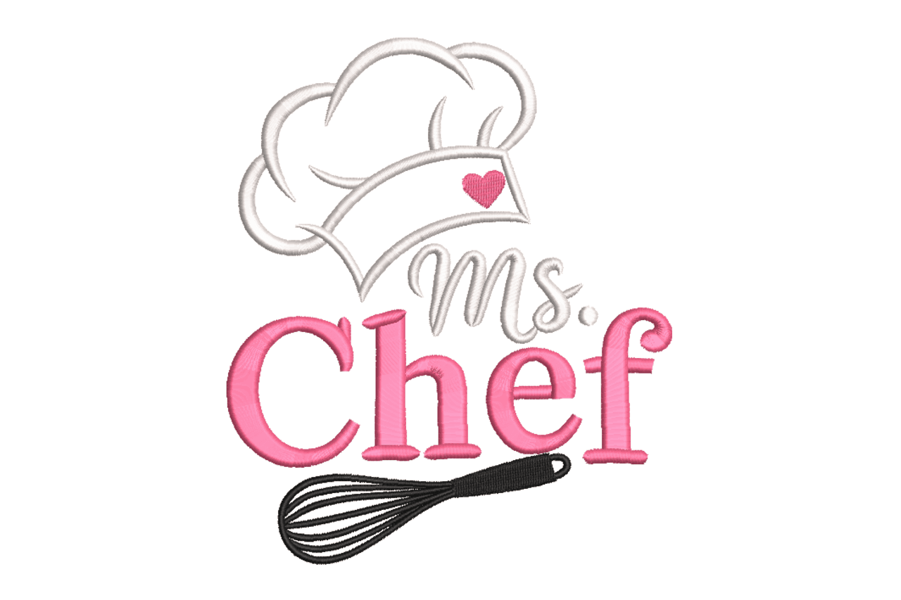 Ms. Chef Machine Embroidery Design