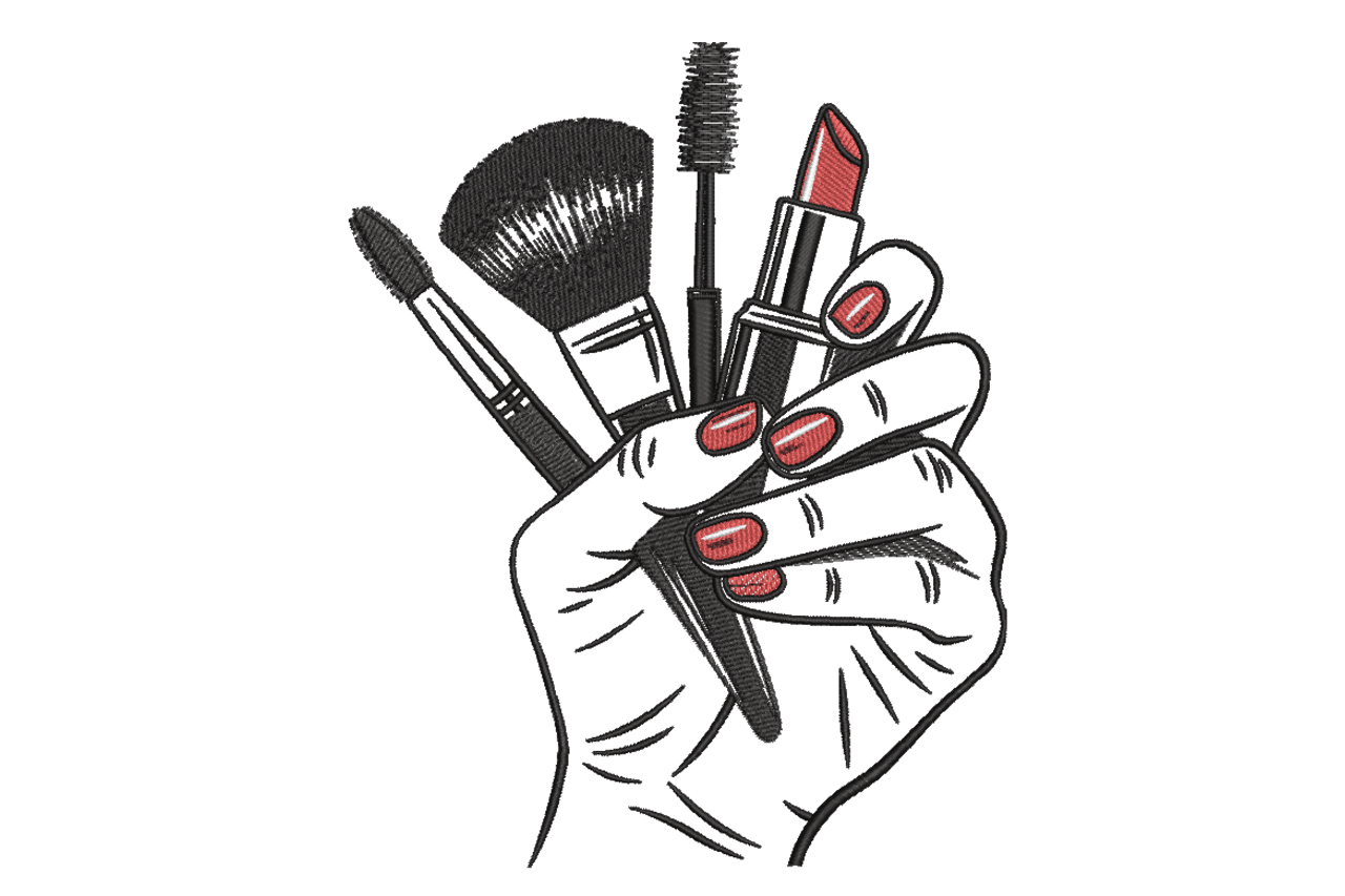 Makeup Artist Brushes Machine Embroidery Design