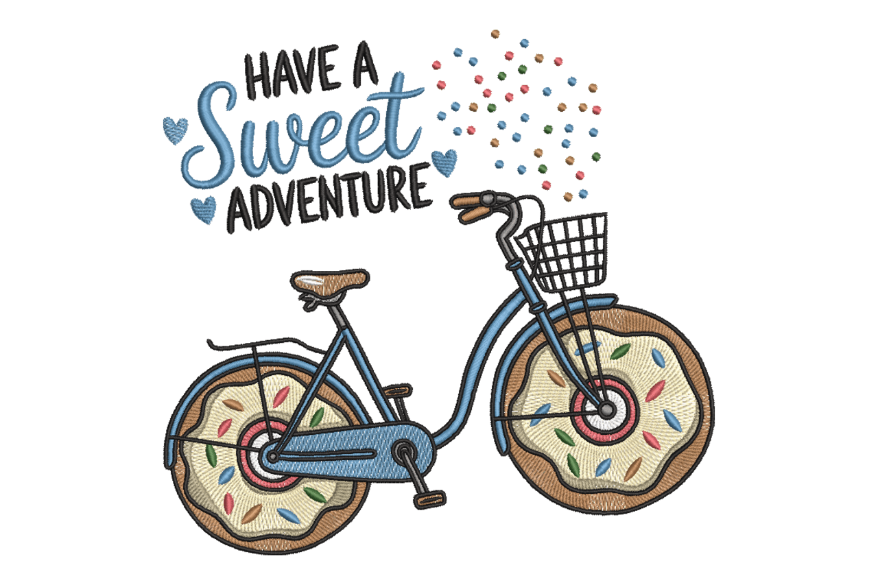 Have A Sweet Adventure Bicycle Machine Embroidery Design