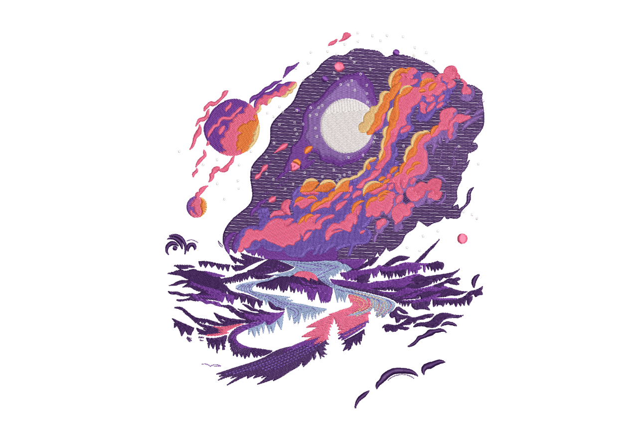 Cosmic Dreamscape Galaxy Machine Embroidery Design