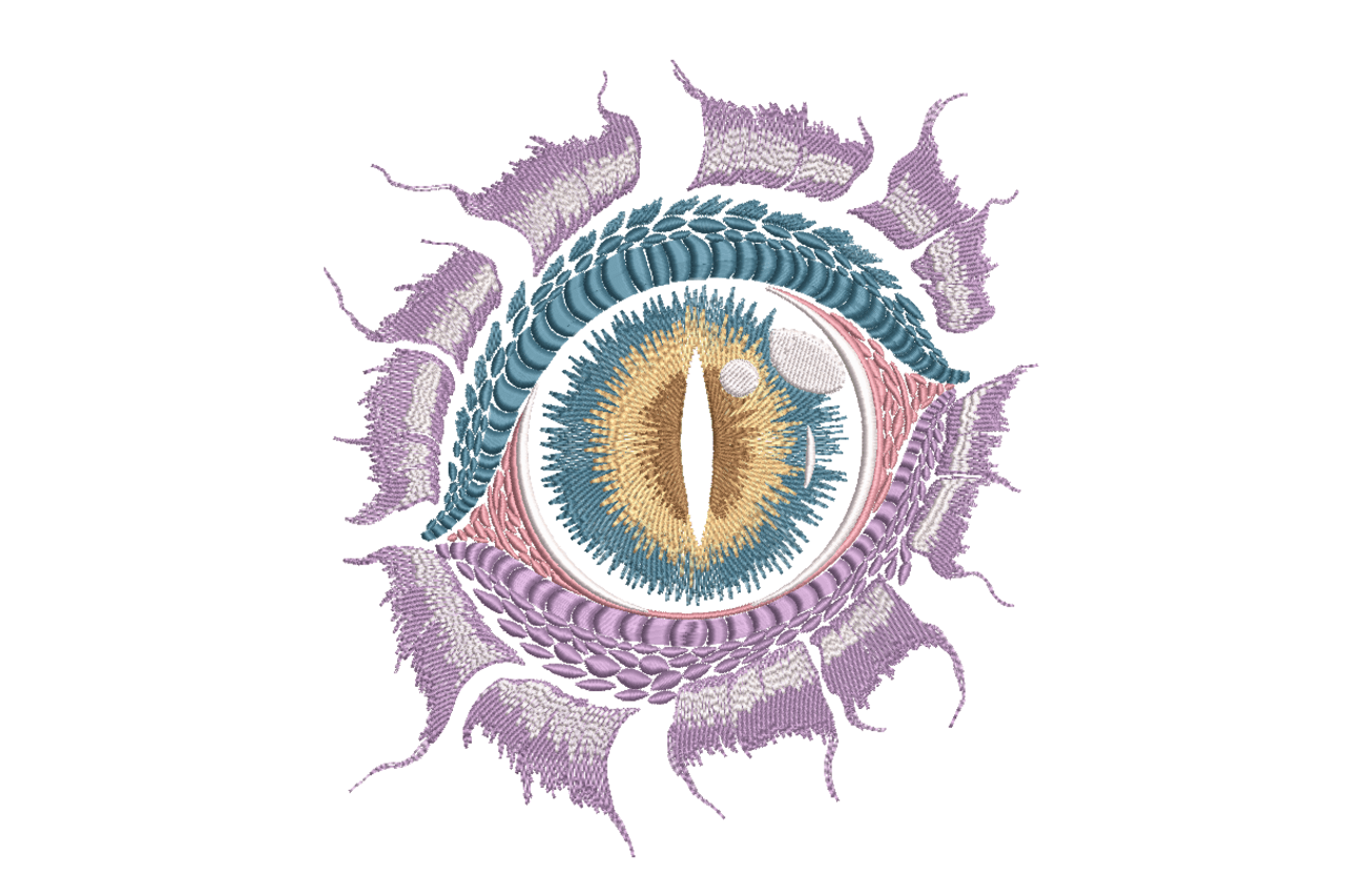 Dragon Eye Fantasy Creature Machine Embroidery Design