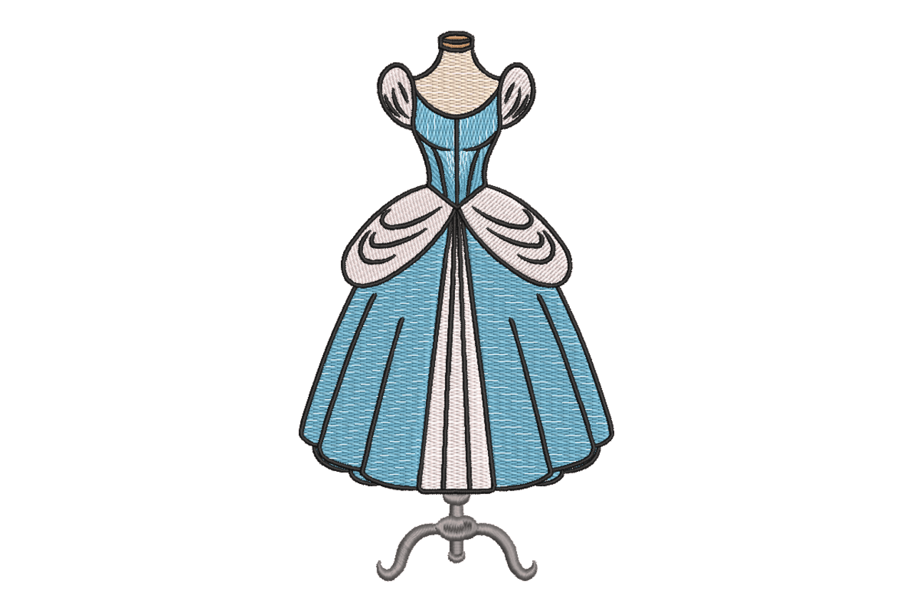 Princess Dress Machine Embroidery Design