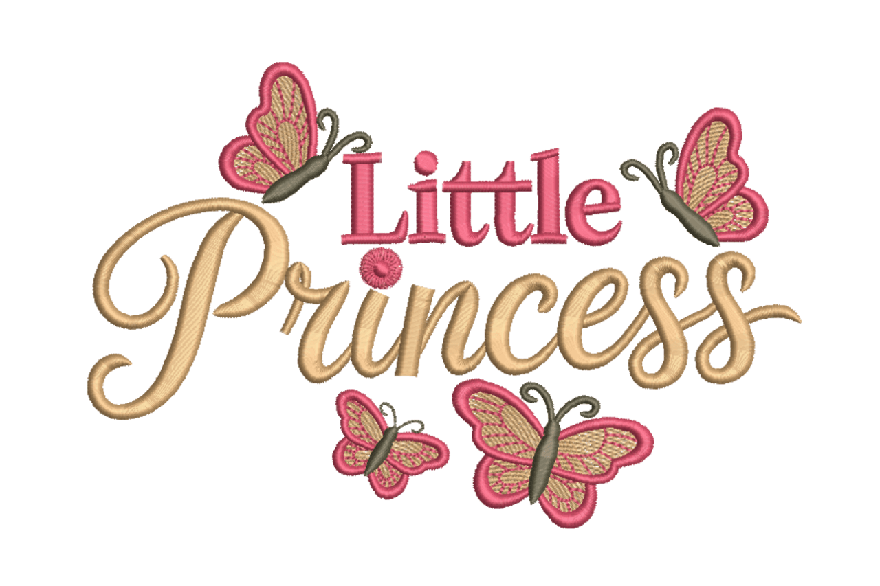 Little Princess Butterfly Quote Machine Embroidery Design