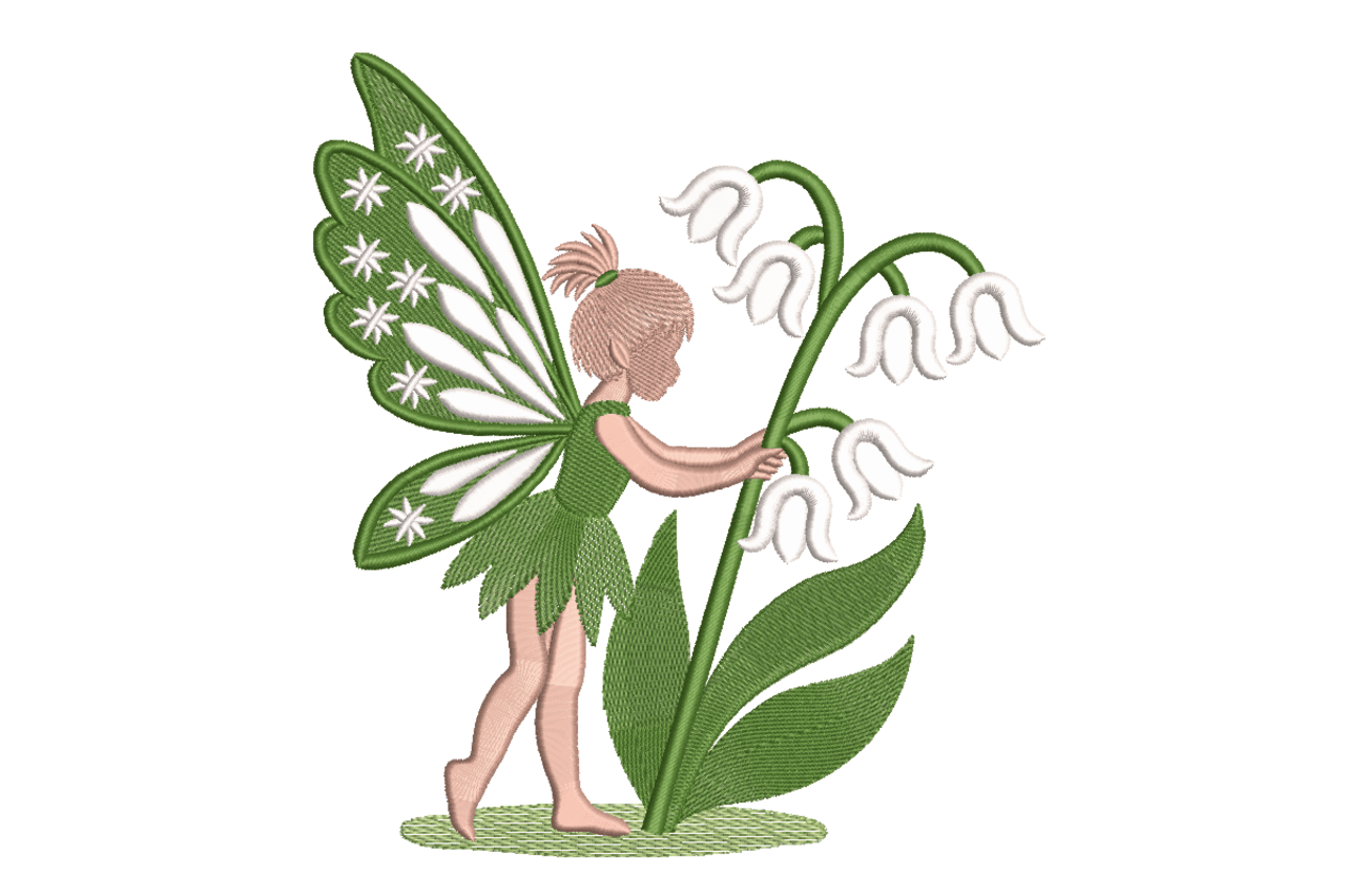 Lily of the Valley Fairy Machine Embroidery Design