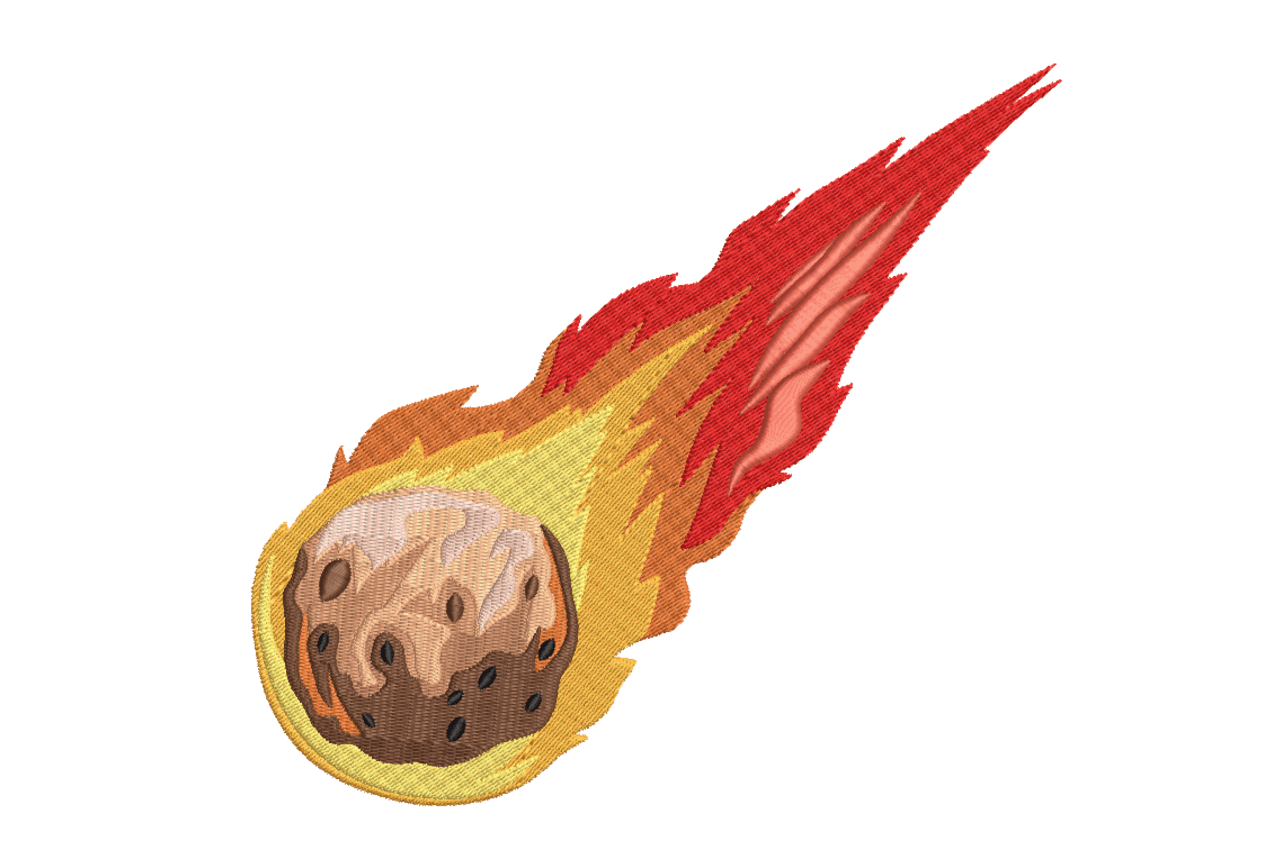 Meteor Fireball Machine Embroidery Design