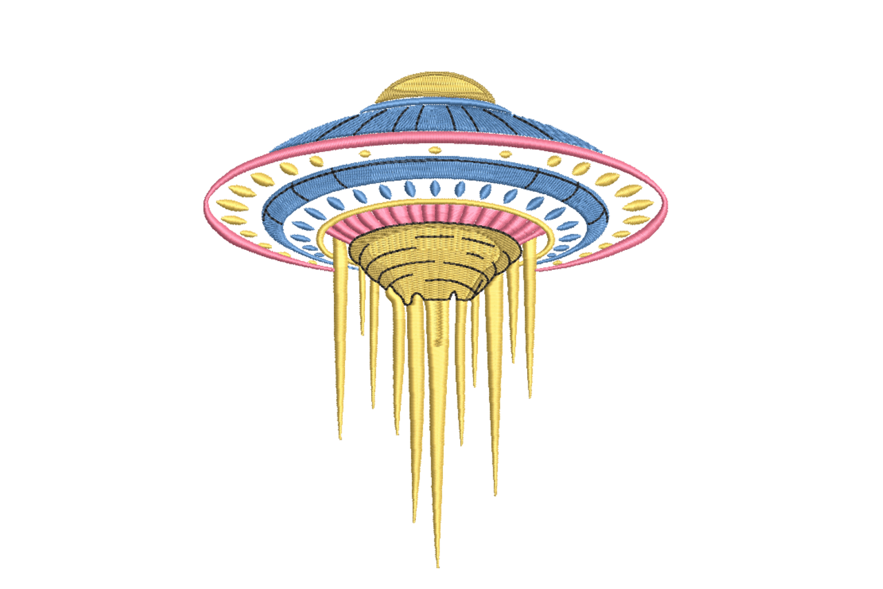Flying Saucer UFO Machine Embroidery Design