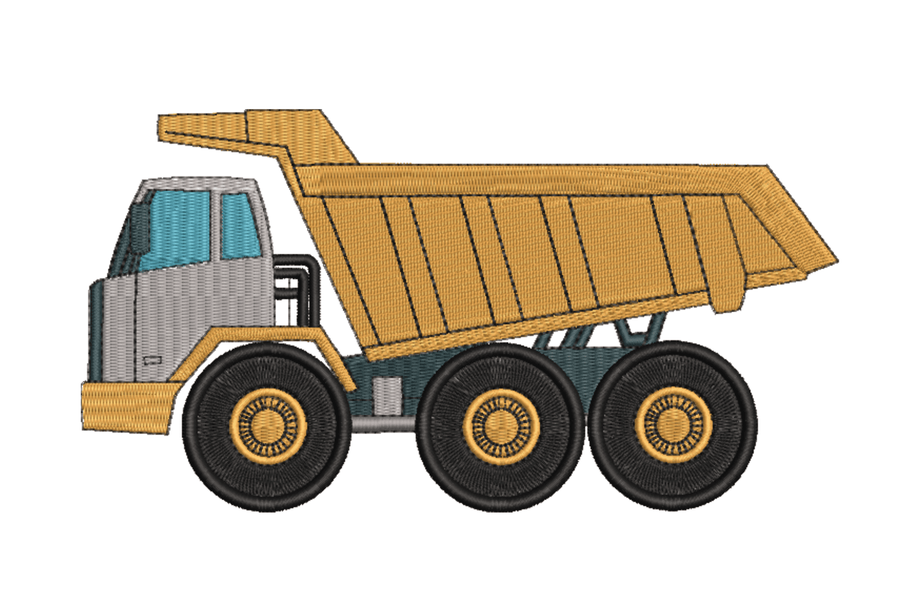 Dump Truck Construction Vehicle Machine Embroidery Design