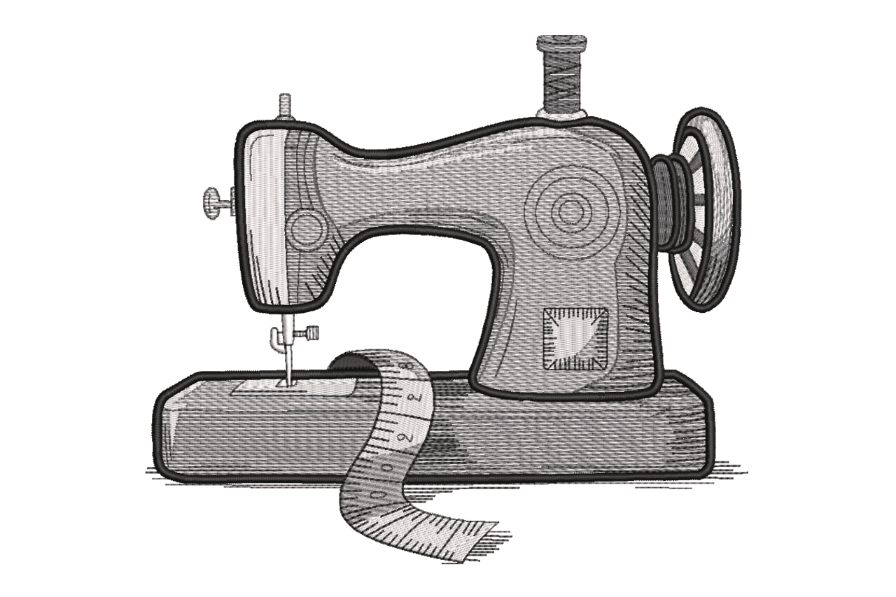 Vintage Sewing Machine Embroidery Design