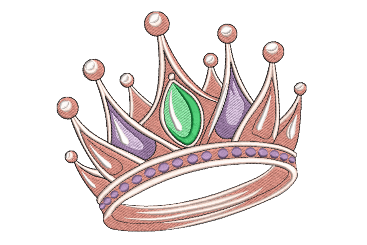 Princess Crown Jewel Machine Embroidery Design