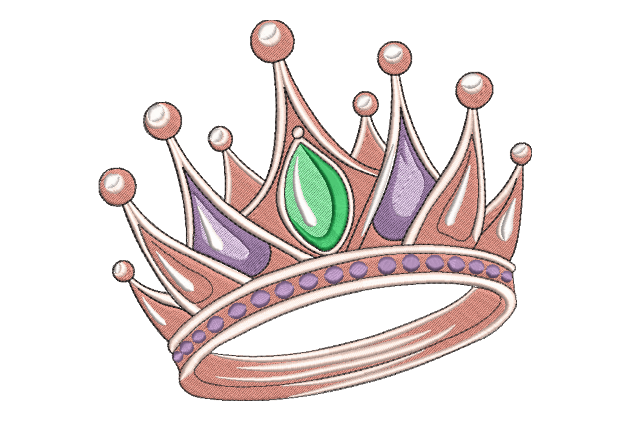 Princess Crown Jewel Machine Embroidery Design