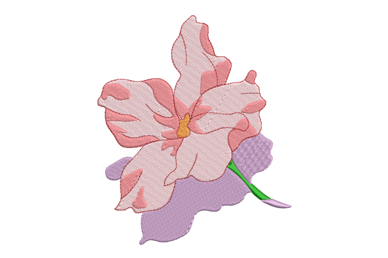 Pink Blossom Floral Machine Embroidery Design