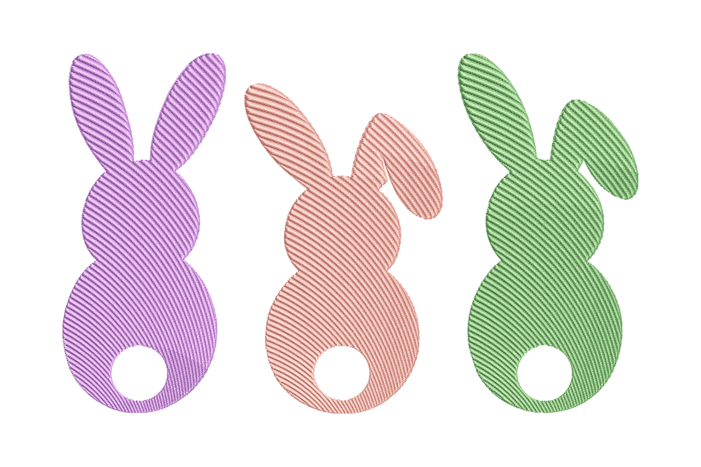 Pastel Bunny Trio Machine Embroidery Design
