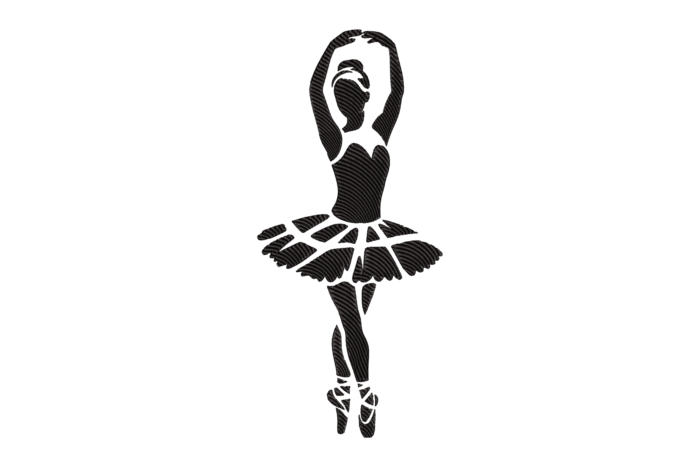 Ballerina Silhouette Ballet Machine Embroidery Design