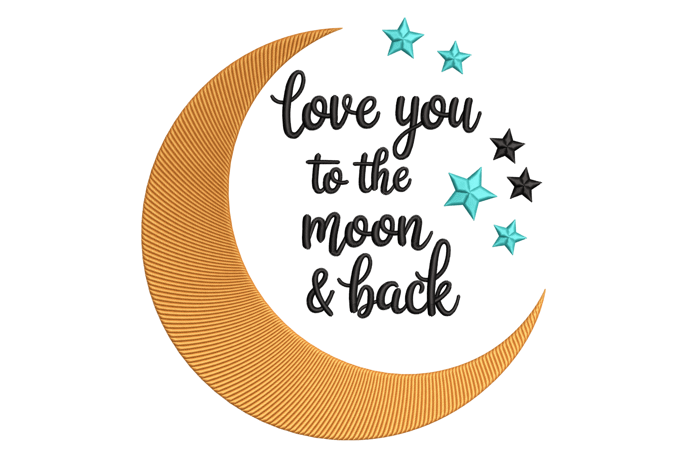 Love You to the Moon & Back Machine Embroidery Design