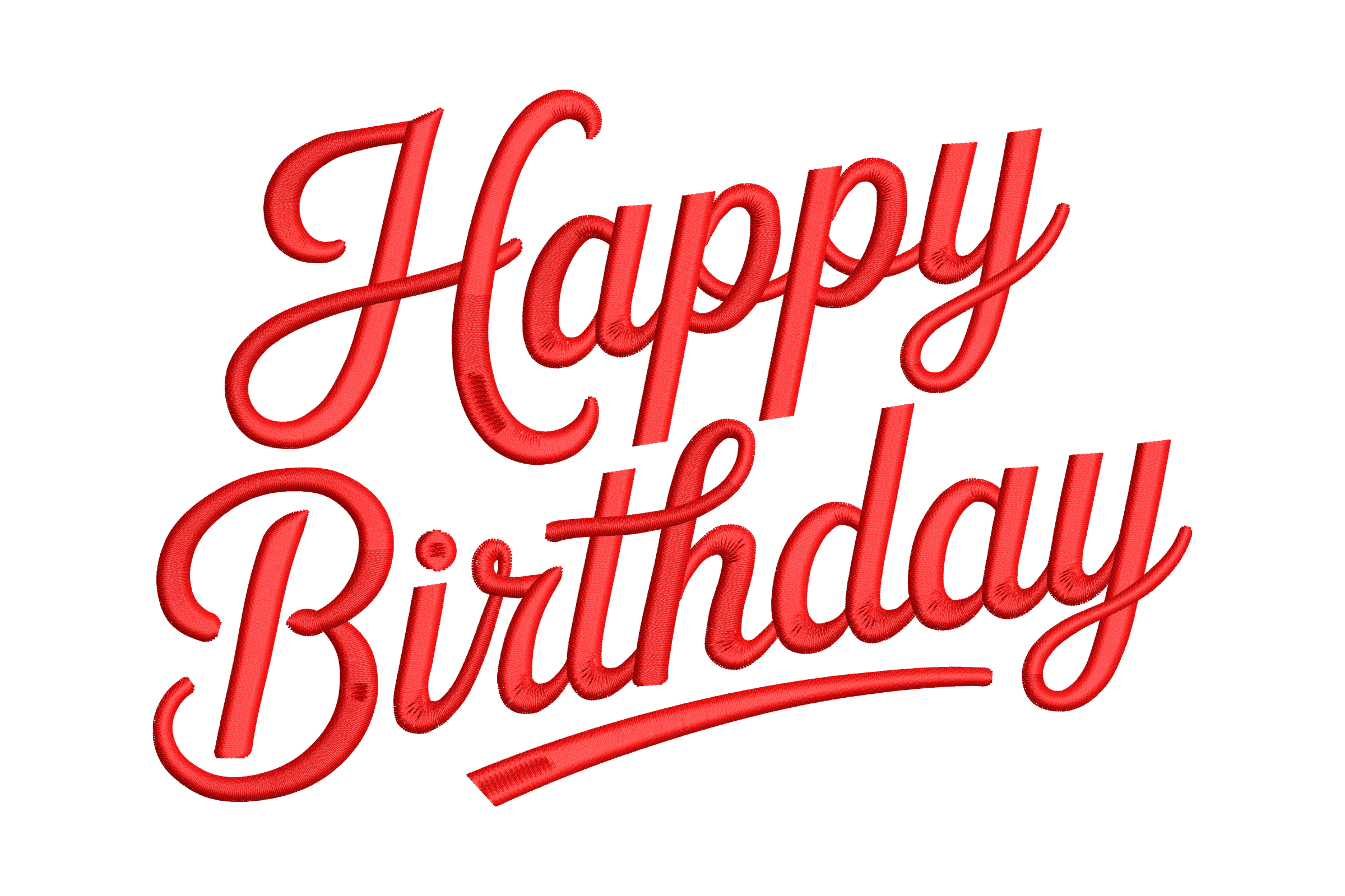 Happy Birthday Script Machine Embroidery Design