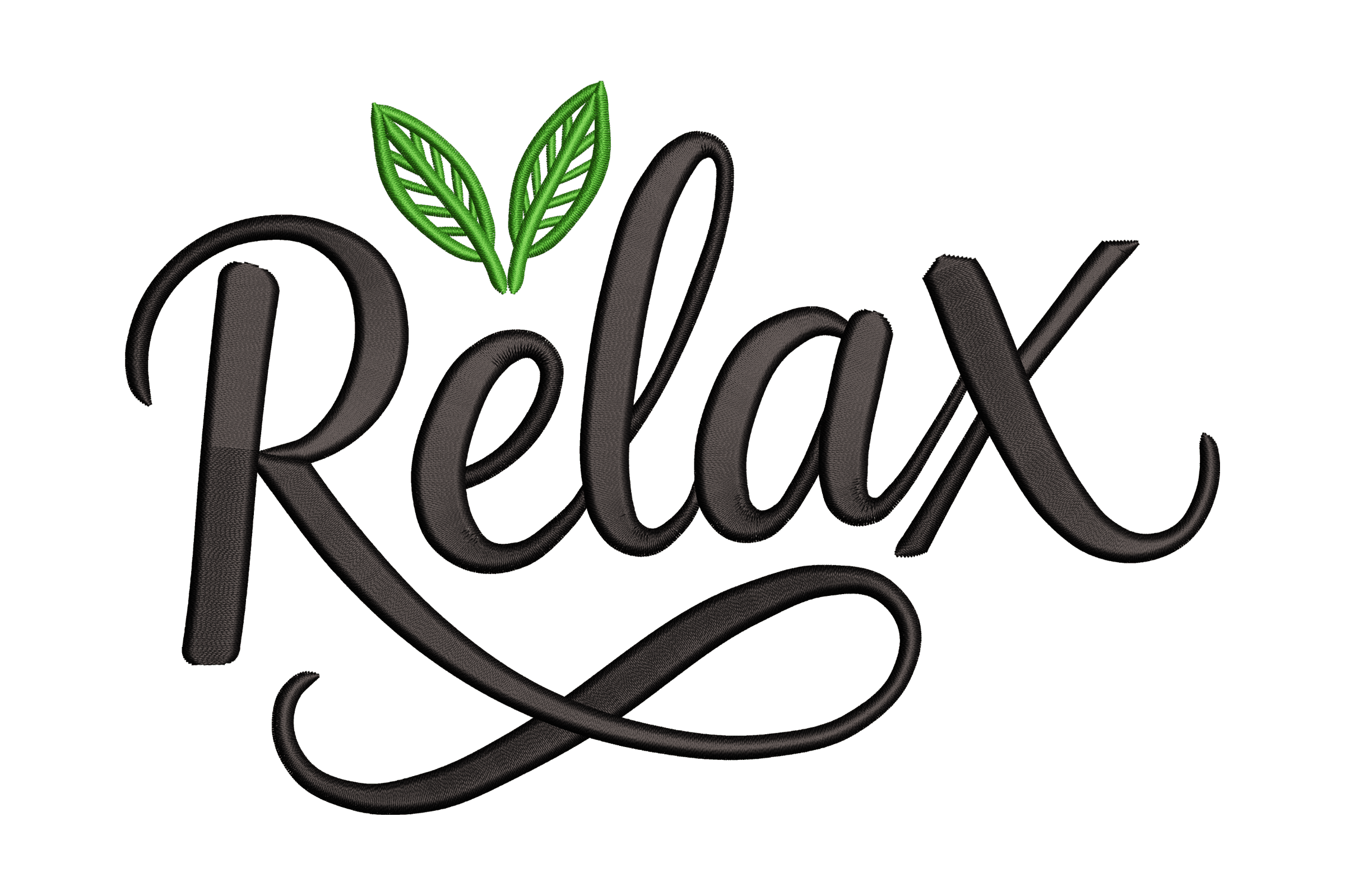 Relax Script Typography Machine Embroidery Design