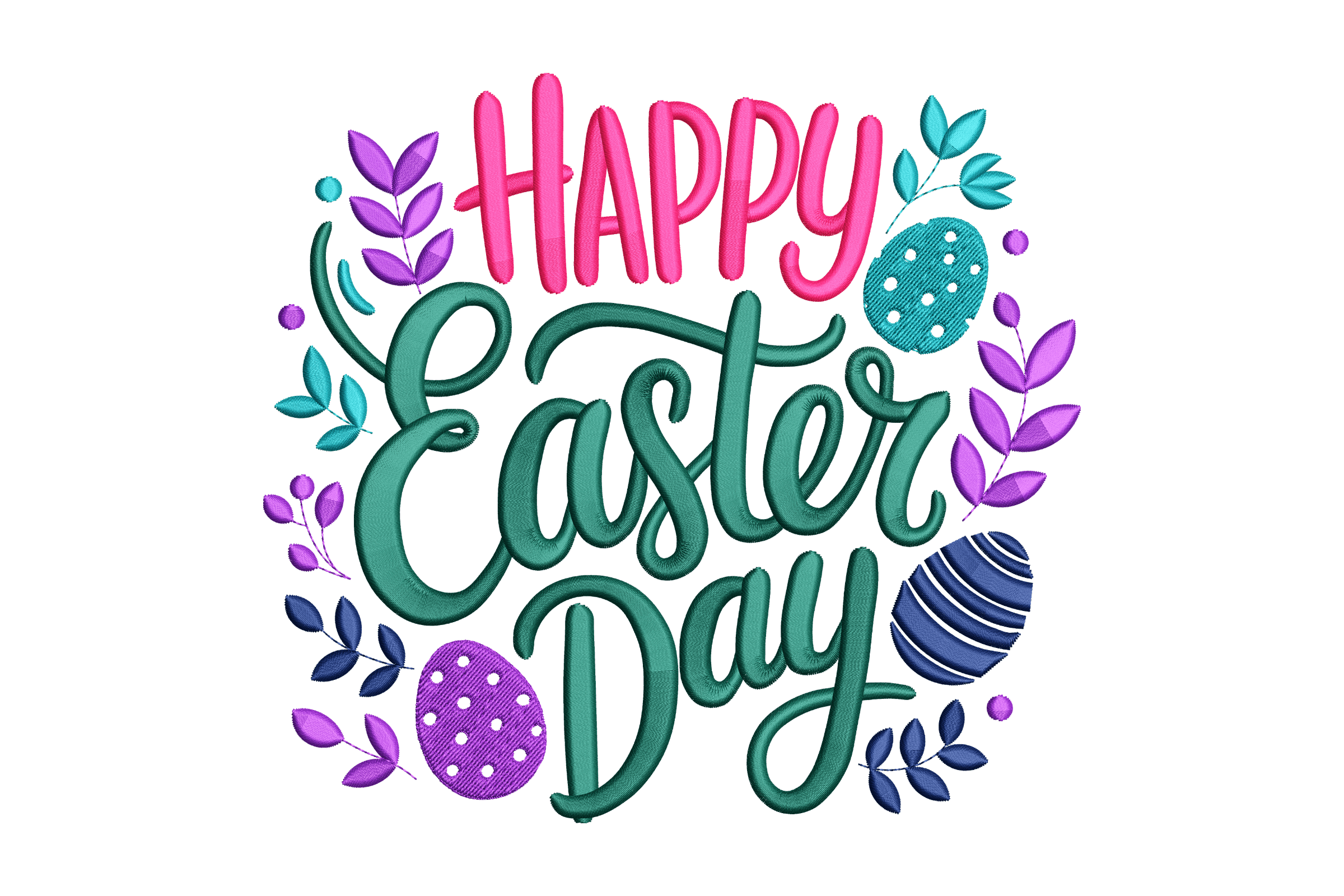 Happy Easter Day Machine Embroidery Design