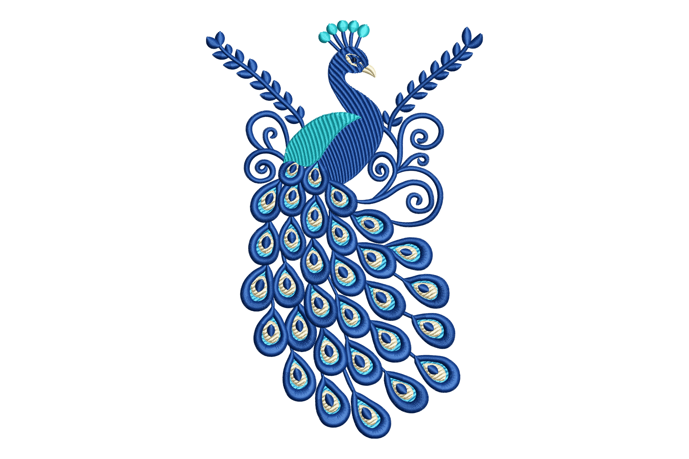 Royal Peacock Ornamental Machine Embroidery Design