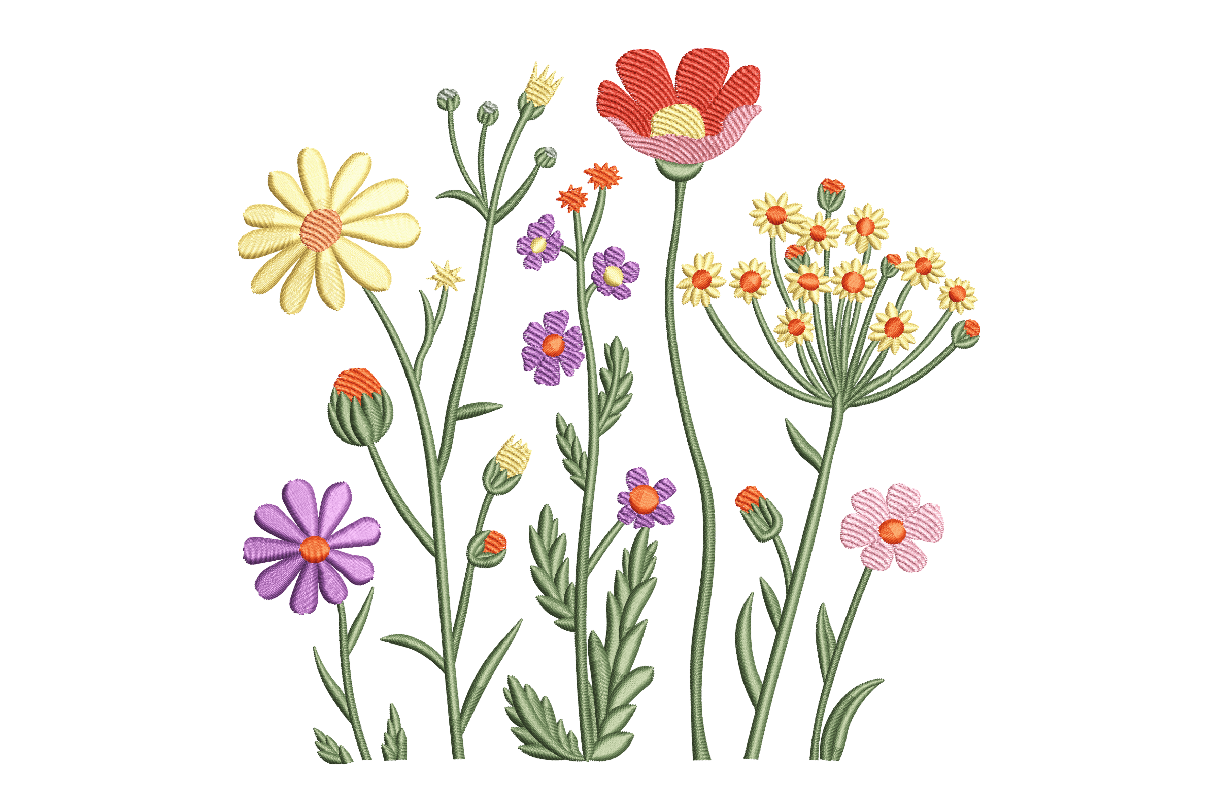 Wildflower Garden Bloom Machine Embroidery Design