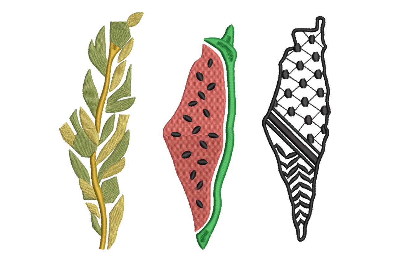 Triptych Boho Botanical Machine Embroidery Design