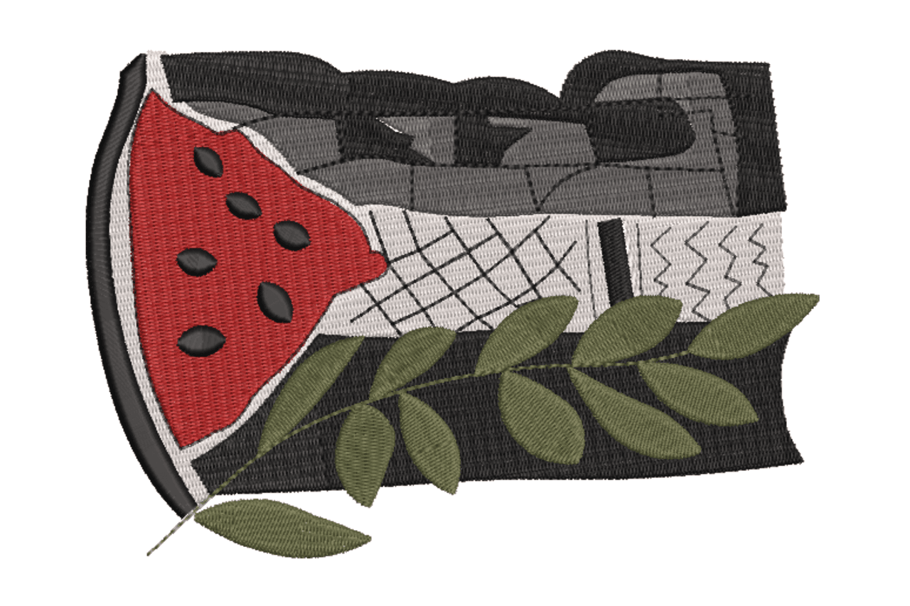 Watermelon Keffiyeh & Olive Machine Embroidery Design