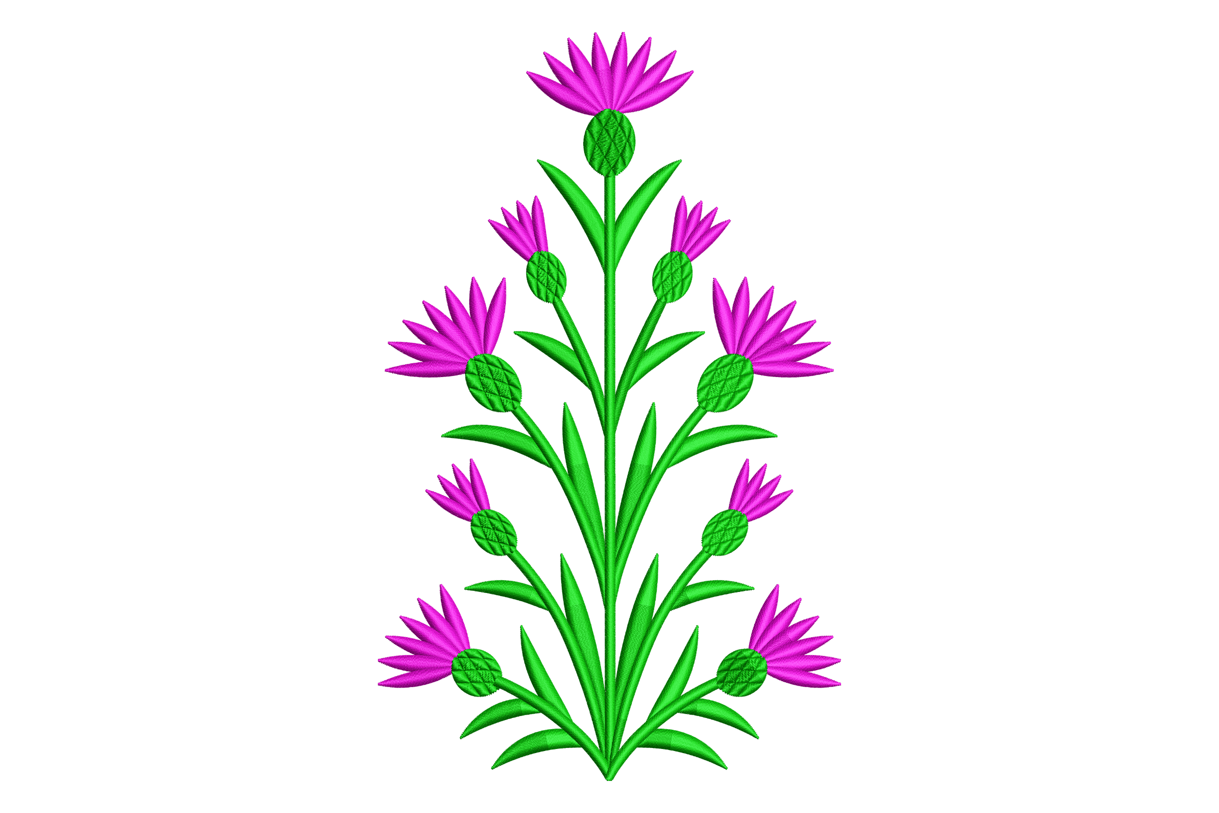Magenta Lotus Stem Machine Embroidery Design