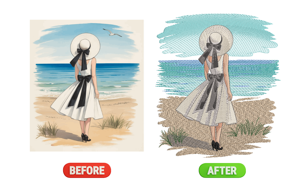 Embroidery digitizing before and after example 4